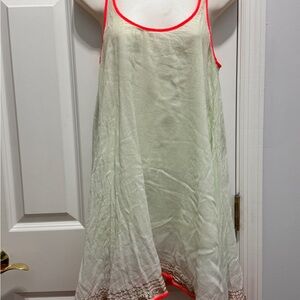 Free people Chic mint green Summer Dress with orange Accents size sp